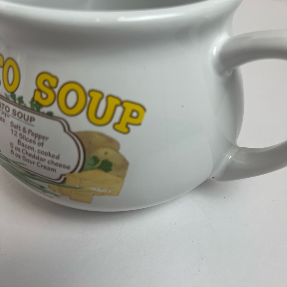 Dat’l Do-It Recipe Soup Ceramic Mugs Set of 4 Chicken Potato Tomato Vegetable - Picture 15 of 16